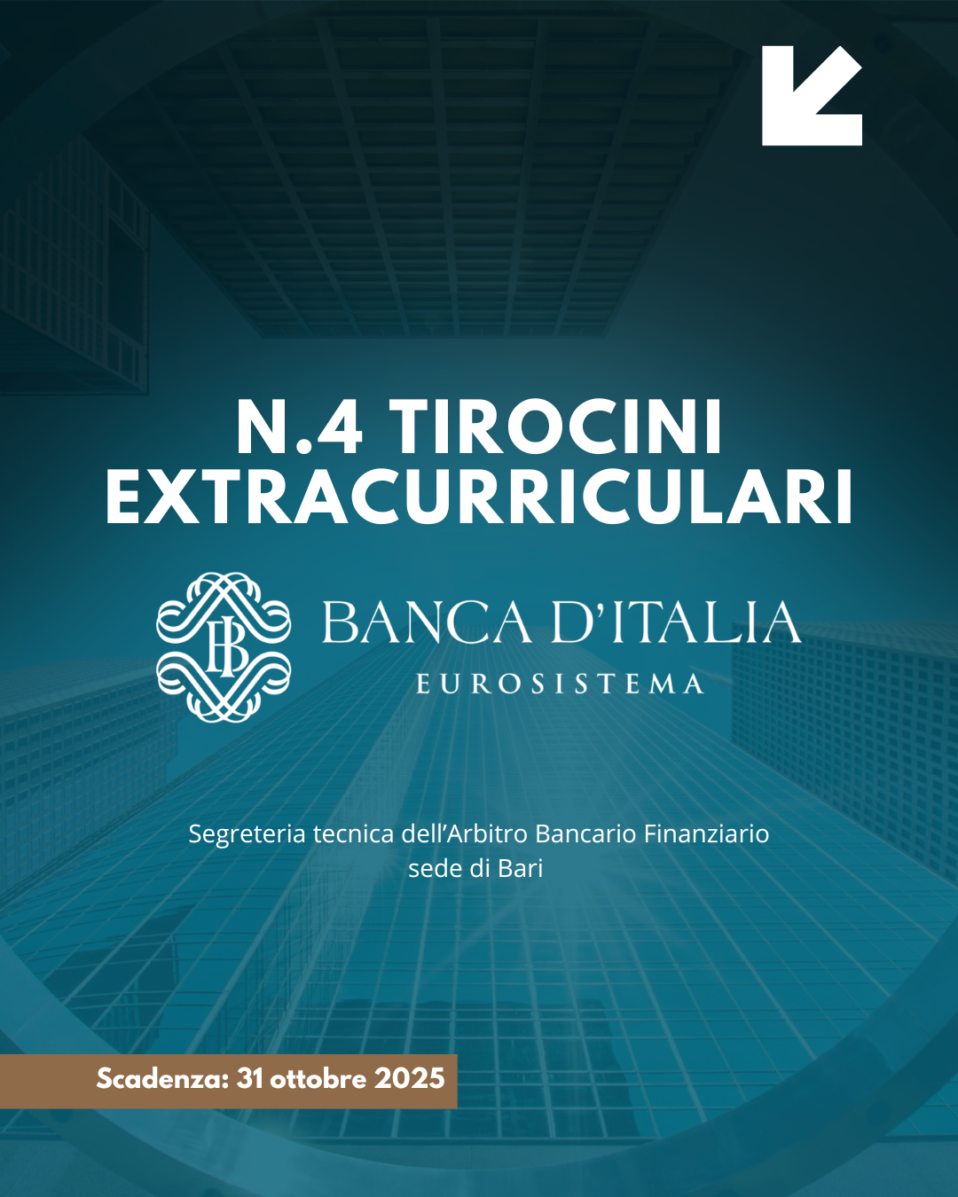 Bando per l'avvio di n. 4 tirocini extracurriculari